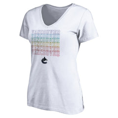 NHL Vancouver Canucks Women's City Pride V-Neck T-Shirt - White