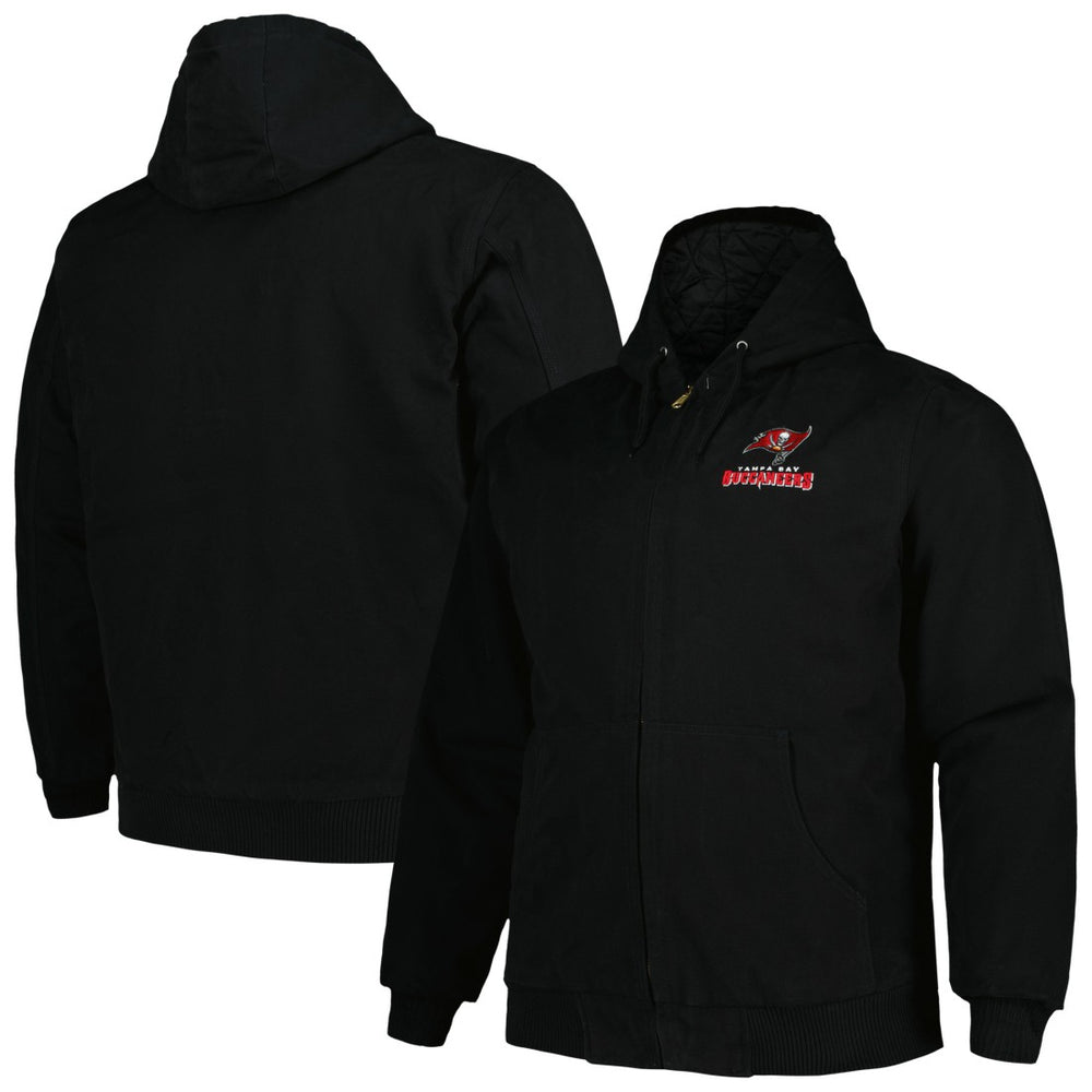 Tampa Bay Buccaneers Dunbrooke Big & Tall Dakota Canvas Hoodie Full-Zip Jacket Black