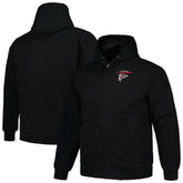 Atlanta Falcons Dunbrooke Big & Tall Dakota Canvas Hoodie Full-Zip Jacket Black