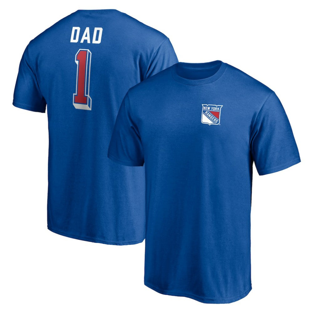 NHL New York Rangers Number One Dad Logo T-Shirt - Royal
