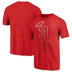 California Angels Cooperstown Weathered Logo Tri-Blend T-Shirt - Red T-shirts