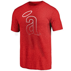 California Angels Cooperstown Weathered Logo Tri-Blend T-Shirt - Red T-shirts