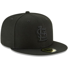 St. Louis Cardinals New Era Black on Black 59FIFTY Fitted Hat - Black Hats