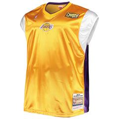 Los Angeles Lakers Hardwood Classics Big & Tall On-Court Shooting V-Neck Shirt Gold/Purple