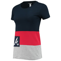 Atlanta Braves Refried Apparel Women's Sustainable Fitted T-Shirt - Navy T-shirts