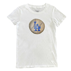 Los Angeles Dodgers Tiny Turnip Women's Stitched Baseball T-Shirt - White T-shirts