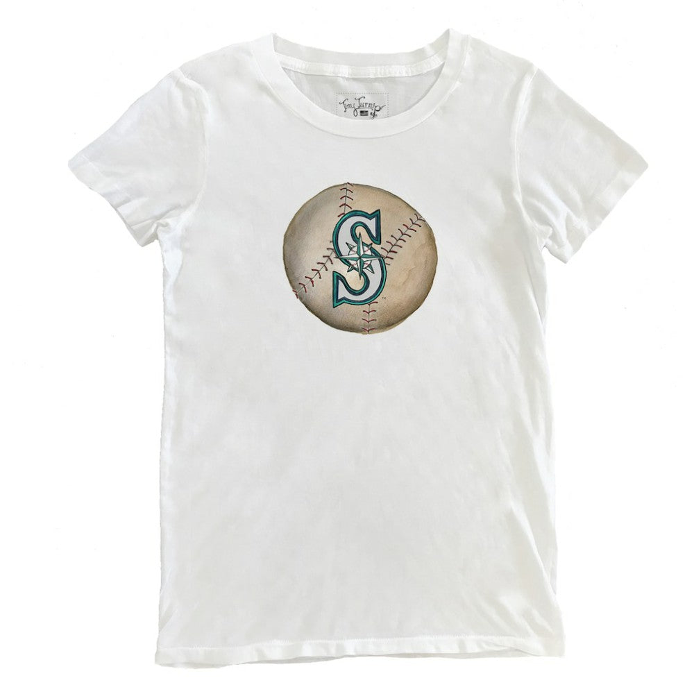 Seattle Mariners Tiny Turnip Women's Stitched Baseball T-Shirt - White T-shirts