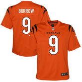 Joe Burrow Cincinnati Bengals Youth Game Jersey Orange