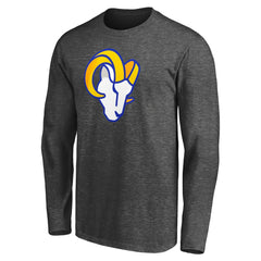 Los Angeles Rams Big & Tall Primary Logo Long Sleeve T-Shirt Heathered Charcoal