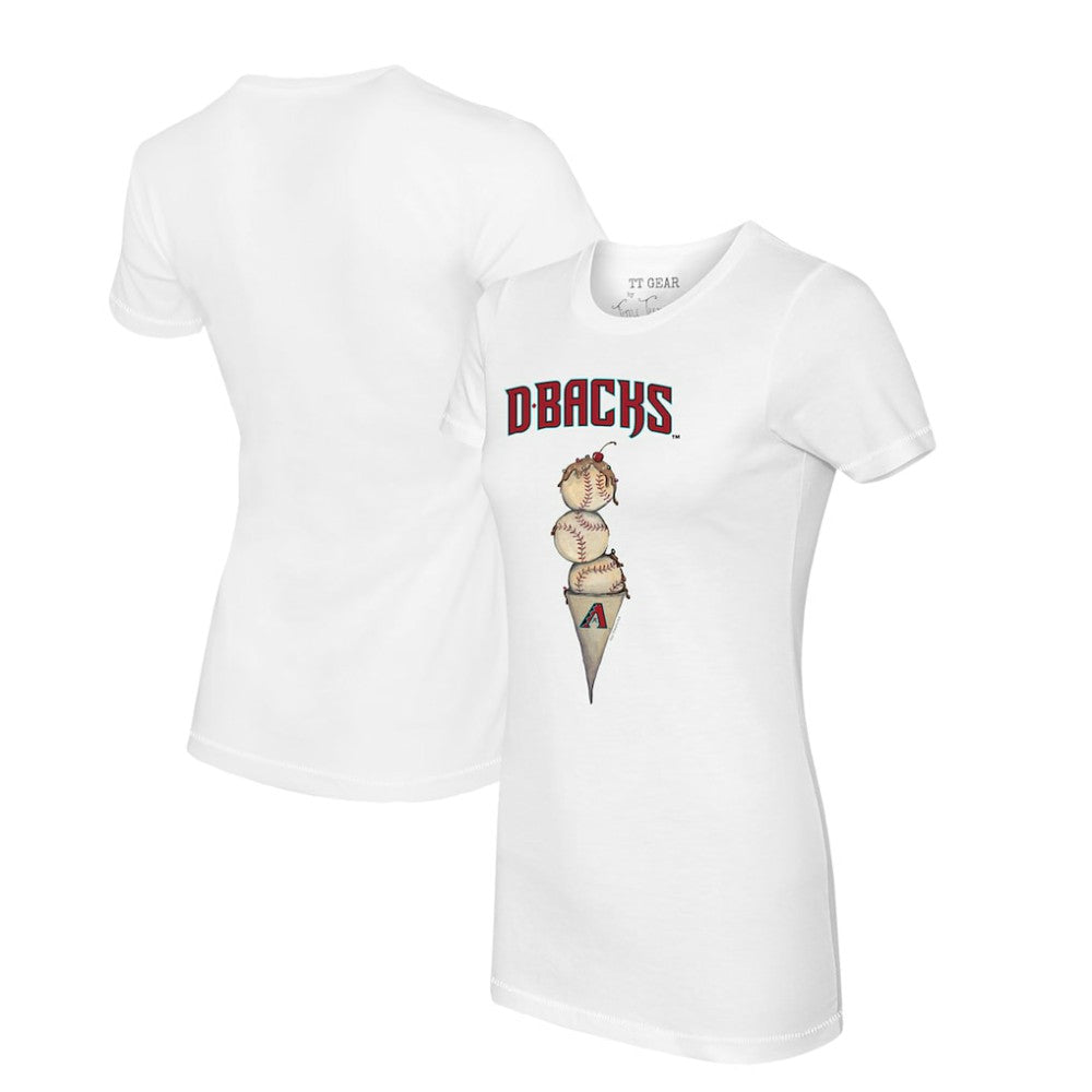 Arizona Diamondbacks Tiny Turnip Women's Triple Scoop T-Shirt - White T-shirts