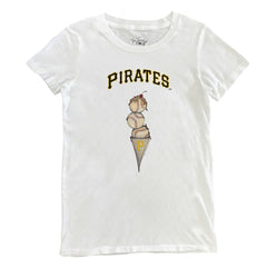 Pittsburgh Pirates Tiny Turnip Women's Triple Scoop T-Shirt - White T-shirts
