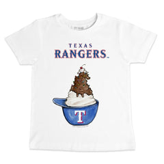 Texas Rangers Tiny Turnip Youth Sundae Helmet T-Shirt - White T-shirts