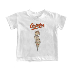 Baltimore Orioles Tiny Turnip Youth Triple Scoop T-Shirt - White T-shirts