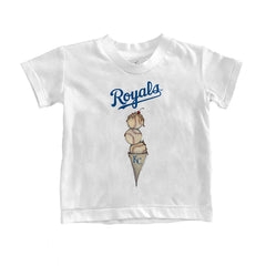 Kansas City Royals Tiny Turnip Youth Triple Scoop T-Shirt - White T-shirts