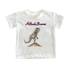 Atlanta Braves Tiny Turnip Youth TT Rex T-Shirt - White T-shirts