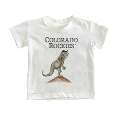 Colorado Rockies Tiny Turnip Youth TT Rex T-Shirt - White T-shirts