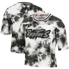 Toronto Raptors Women's Hardwood Classics Tie-Dye Cropped T-Shirt Black/White