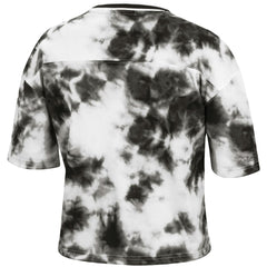 Toronto Raptors Women's Hardwood Classics Tie-Dye Cropped T-Shirt Black/White