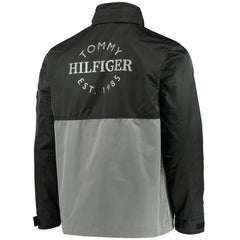 NHL Philadelphia Flyers Tommy Hilfiger Anorak Quarter-Zip Hoodie Jacket - Black/Gray
