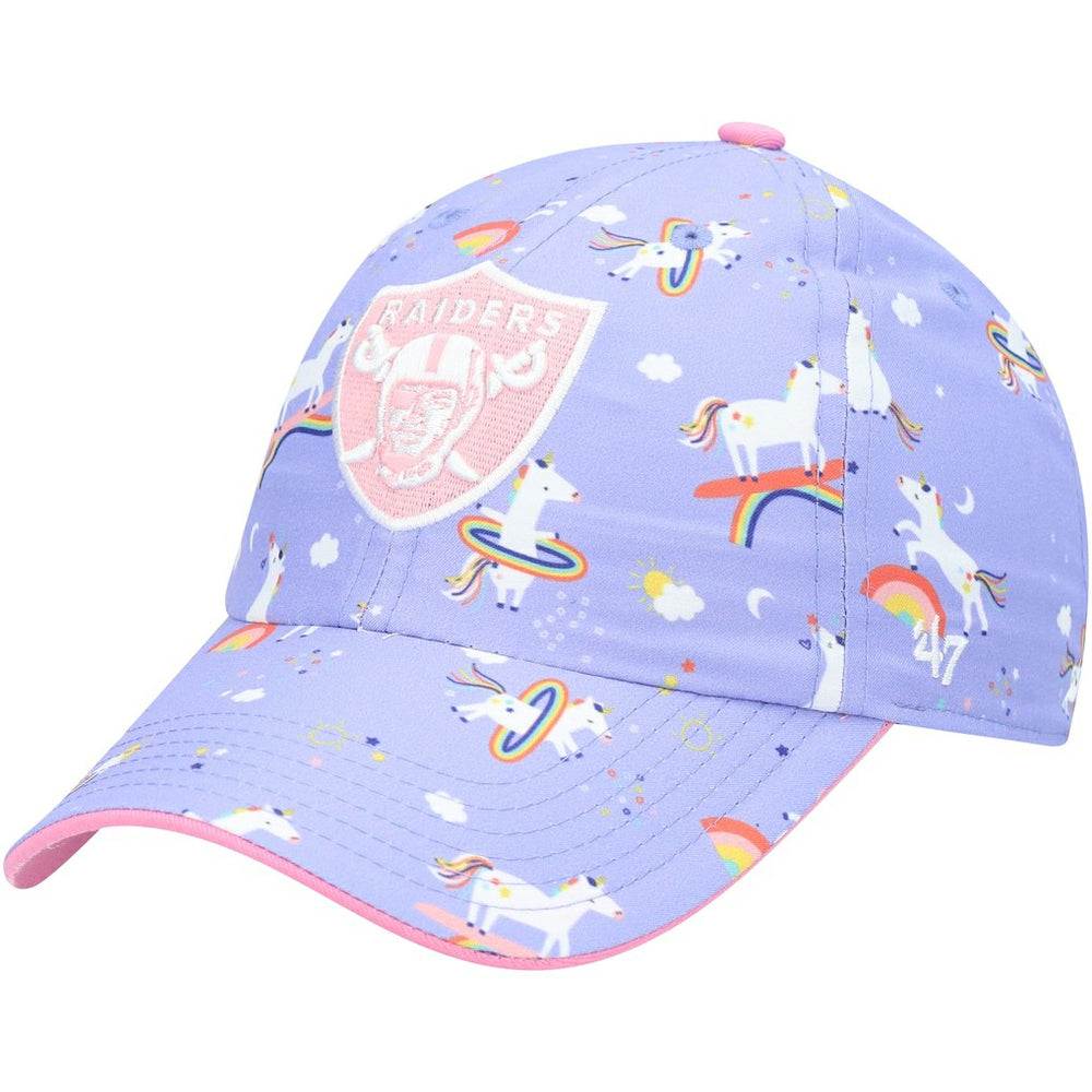 Las Vegas Raiders '47 Girls Preschool Unicorn Clean Up Adjustable Hat Purple