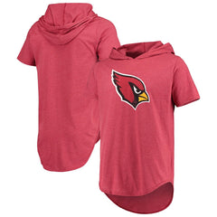 Arizona Cardinals Majestic Threads Primary Logo Tri-Blend Hoodie T-Shirt Cardinal