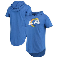 Los Angeles Rams Majestic Threads Primary Logo Tri-Blend Hoodie T-Shirt Royal