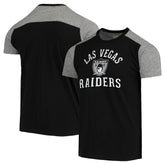 Las Vegas Raiders Majestic Threads Gridiron Classics Field Goal Slub T-Shirt Black/Heathered Gray
