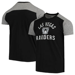 Las Vegas Raiders Majestic Threads Gridiron Classics Field Goal Slub T-Shirt Black/Heathered Gray
