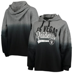 Las Vegas Raiders Touch Women's Superstar Dip-Dye Pullover Hoodie Heathered Gray/Black