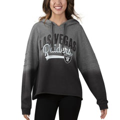 Las Vegas Raiders Touch Women's Superstar Dip-Dye Pullover Hoodie Heathered Gray/Black