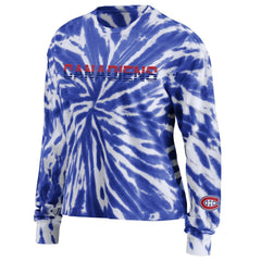 NHL Montreal Canadiens WEAR by Erin Andrews Women's Tie-Dye Long Sleeve T-Shirt - Navy