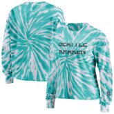 NHL Seattle Kraken WEAR by Erin Andrews Women's Tie-Dye Long Sleeve T-Shirt - Light Blue