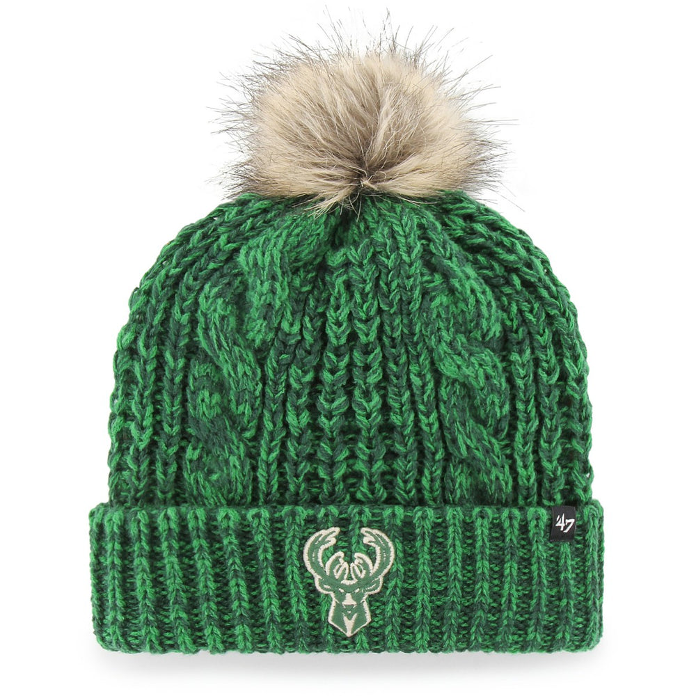 Milwaukee Bucks '47 Women's Meeko Cuffed Knit Hat with Pom Hunter Green