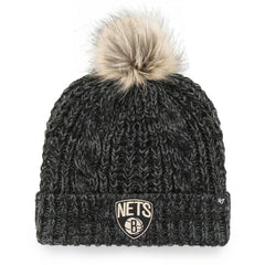Brooklyn Nets '47 Women's Meeko Cuffed Knit Hat with Pom Black