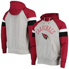 Arizona Cardinals Starter Home Run Raglan Pullover Hoodie Heathered Gray/Cardinal