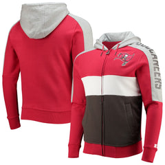 Tampa Bay Buccaneers Starter Playoffs Color Block Full-Zip Hoodie Red/Pewter