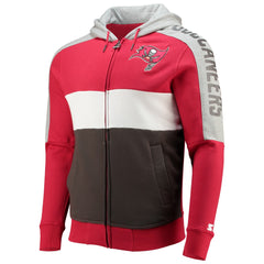 Tampa Bay Buccaneers Starter Playoffs Color Block Full-Zip Hoodie Red/Pewter