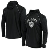 Las Vegas Raiders Starter Throwback Raglan Hoodie Long Sleeve T-Shirt Black