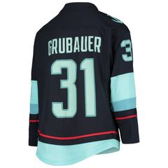 NHL Philipp Grubauer Seattle Kraken Youth Home Replica Player Jersey - Deep Sea Blue