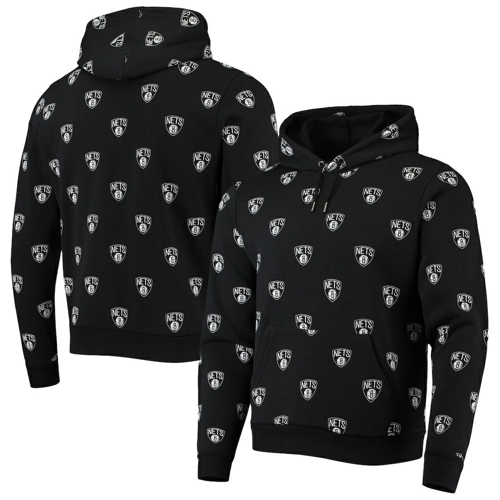 Brooklyn Nets The Wild Collective Unisex Allover Logo Pullover Hoodie Black