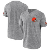 Cleveland Browns NFL x Darius Rucker Collection Slub Henley T-Shirt Heathered Gray