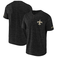 New Orleans Saints NFL x Darius Rucker Collection Slub Henley T-Shirt Black