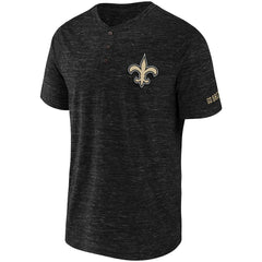 New Orleans Saints NFL x Darius Rucker Collection Slub Henley T-Shirt Black