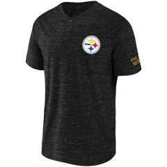 Pittsburgh Steelers NFL x Darius Rucker Collection Slub Henley T-Shirt Black