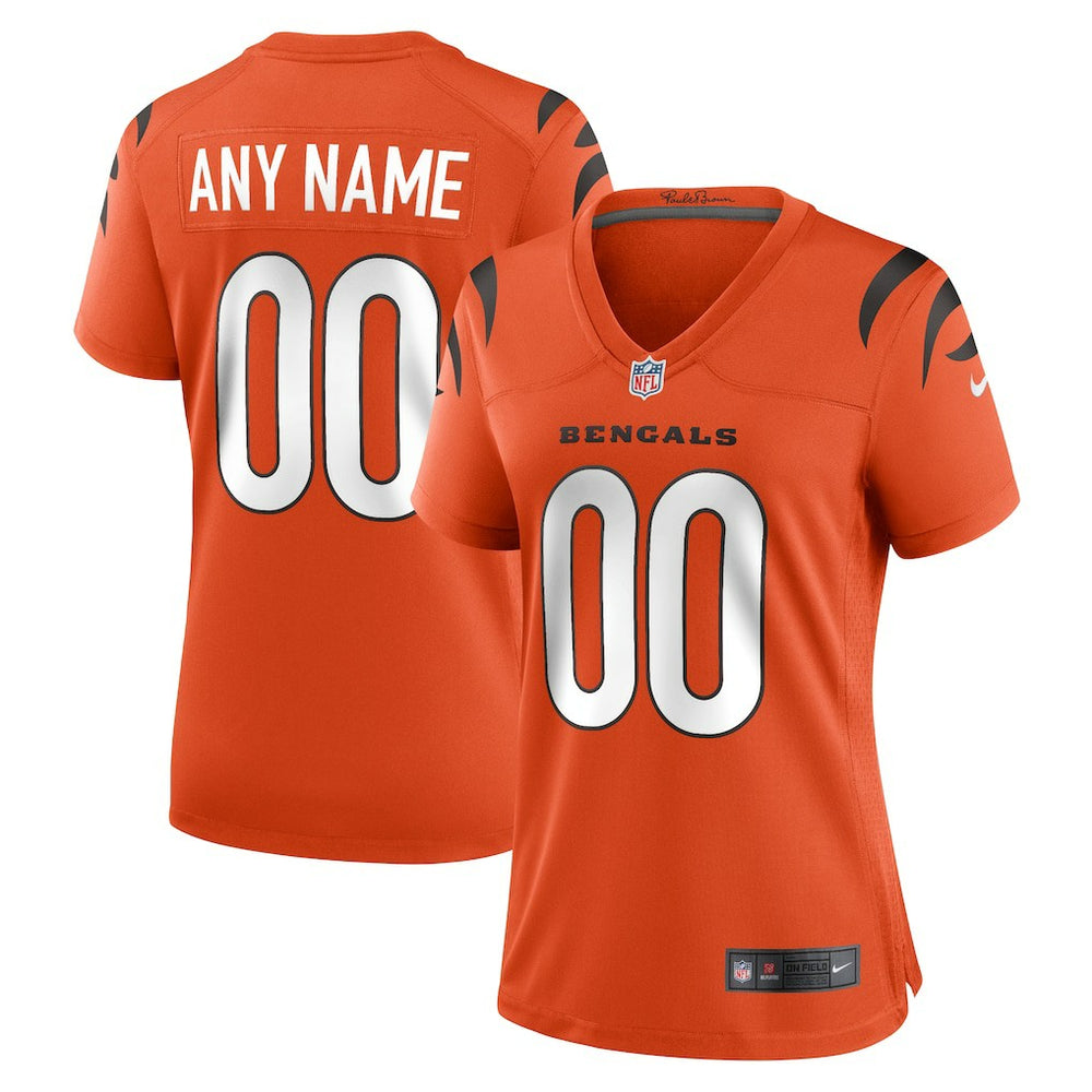 NFL Cincinnati Bengals Women's Alternate Game Custom Jersey - Orange