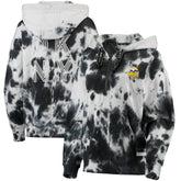 Minnesota Vikings DKNY Sport Women's Dakota Oversized Tie-Dye Half-Zip Hoodie White/Black