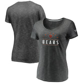 Chicago Bears Women's League Leader Space Dye V-Neck T-Shirt Charcoal
