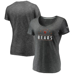 Chicago Bears Women's League Leader Space Dye V-Neck T-Shirt Charcoal