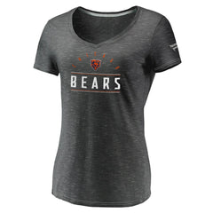 Chicago Bears Women's League Leader Space Dye V-Neck T-Shirt Charcoal
