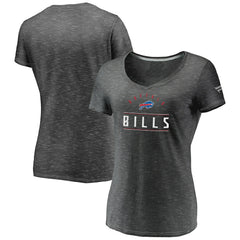 Buffalo Bills Women's League Leader Space Dye V-Neck T-Shirt Charcoal